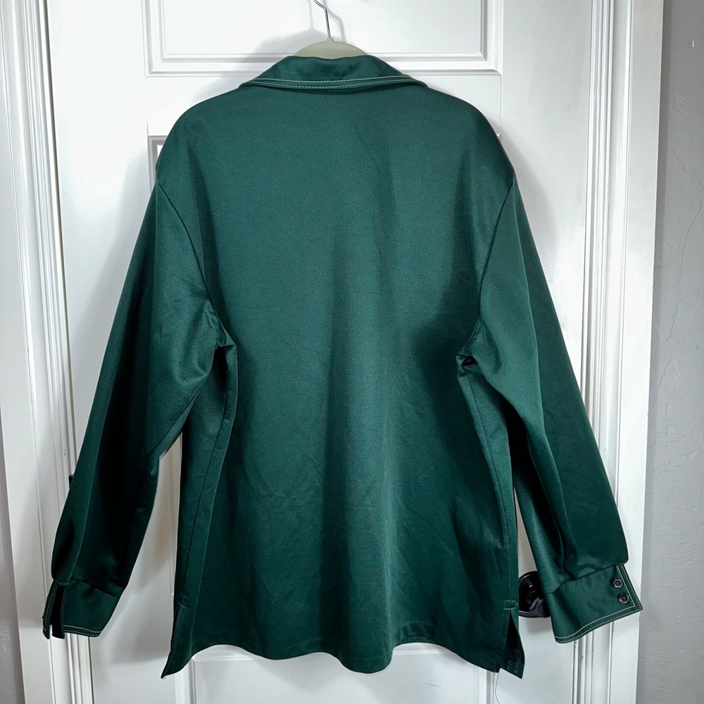 Time Out by Farah Vintage Green Utility Workwear Button Up Shirt Men's Large‎ - Picture 8 of 9
